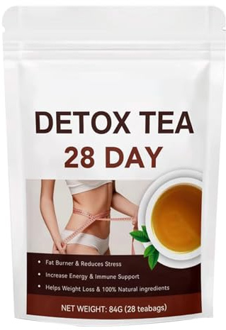 Detox Tee Zum Abnehmen, 28 Tage Tee Für Abnehmen Schnell Fettverbrenner, Natürliche Kräutertee Mit Lotusblatt, Fördert Fettabbau, Entgiftung, Verdauung & Stoffwechsel