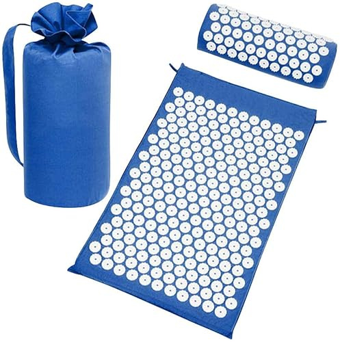 newgen medicals Massagematte: Entspannungsmatte- und Kissen-Set, 230 Druckfelder, 100% Baumwolle (Massagematte Noppen, Stachelmatte Massage, Sohle)