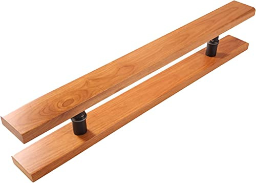 OWIEN Scheunentorgriff aus rustikalem Holz für Garagentore/Bauernhaus-Glastüren, Haustürgriff in H-Form aus Buchenholz(40cm/1.3ft)