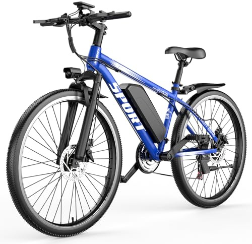 ASKGO Electric Bike for Adults, 1500W Peak Mountain Ebike with 28 MPH, 65 Miles Range, 7 Speeds, 48V 10.4Ah Removable Battery 26 Ebike for Commute