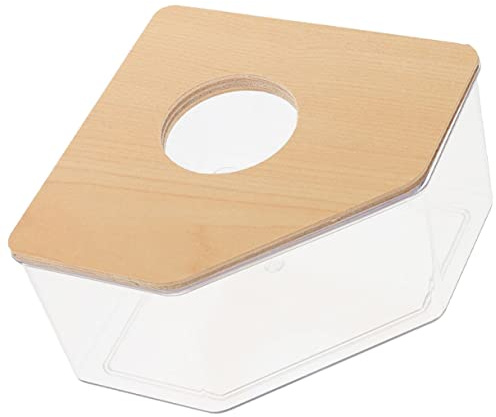SEWOART Hamster Sandbad i Akryl med Trälock Transparent Sandbadsbehållare för Gerbils och Smådjur och Mångsidig Hamstersandlåda för och Hygien