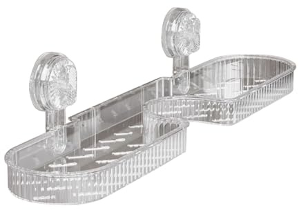 Suction Cup Faucet Storage Rack – Non Slip Wall Mounted Shelf, Space Saving Organizer | Removable Shower Tray with Strong Grip for Facial Cleanser Soap Dishcloth, Convenient Washroom Accessories