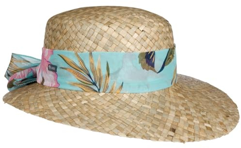 Lipodo Malima Chapeau de paille pour femme - Fabriqué en Italie avec visière - Printemps-été, naturel, taille unique