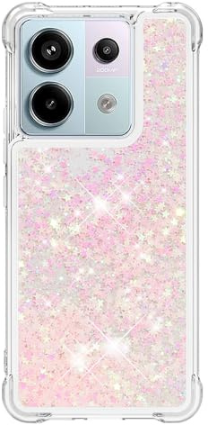 Funda compatible con Xiaomi Redmi Note 13 Pro 5G en el extranjero / Pico X6 5G en el extranjero, purpurina brillante para mujeres y niñas, arena movediza flotante líquida a prueba de golpes, funda de