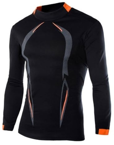 Camiseta de compresión para hombre, manga larga, secado rápido, capa base, correr, gimnasio, casual, atlético, entrenamiento, deportes, fitness, cuello redondo, camiseta básica, ligera, transpirable