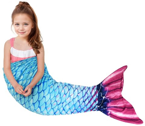 Catalonia Classy Meerjungfrauen Decke 4-6 Jahre Mädchen | Farbwechsel Meerjungfrau Flosse Decke 114 x 41 cm für Kinder und Mädchen Geburtstag Geschenk