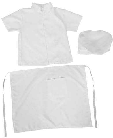 VANZACK Set Grembiule da Cucina e Cappello da Chef per Ragazzi Costume da Chef e Panettiere per Ragazzi Abbigliamento da Forno Adatto per Giochi di Ruolo e Attività di Cucina