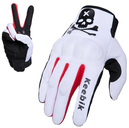 Keebik Motorcycle Gloves for Men/Women, Touchscreen Dirt Bike Gloves with Shell, Anti-Slip for Motorbike, Riding, Racing, Dirt Bike, ATV, UTV, Motocross, BMX