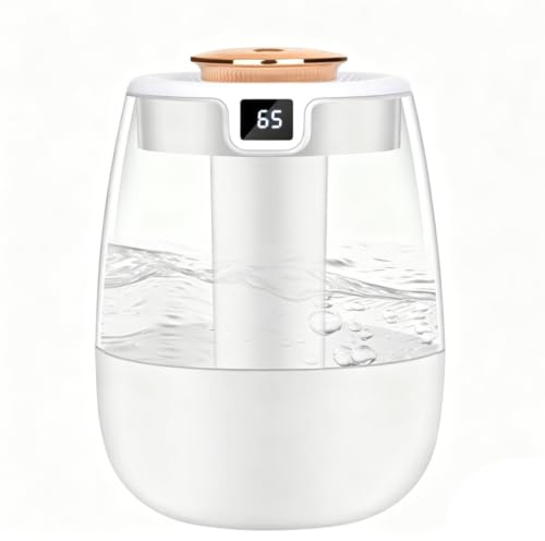 1.3L Cool Mist Humidifier for Bedroom, Type-C Powered Air Humidifier with Dual Nozzle, Digital Humidity Display, Night Light, Whisper-Quiet, Auto Shut-Off for Home, Nursery, Plants & Office