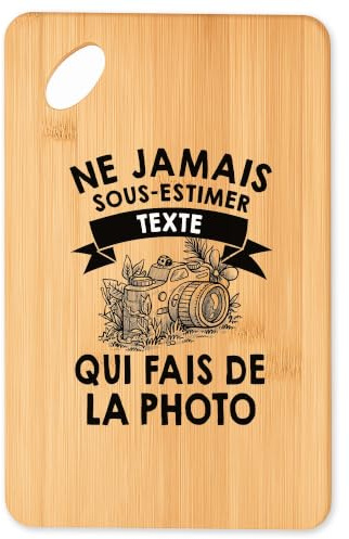 Planetee Planche à Découper Ne Sous-Estimez Pas Photo Personnalisable Prénom Idée Cadeau