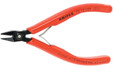 Knipex Elektronik-Seitenschneider, spitzer Kopf mit Drahthalter 125H mm
