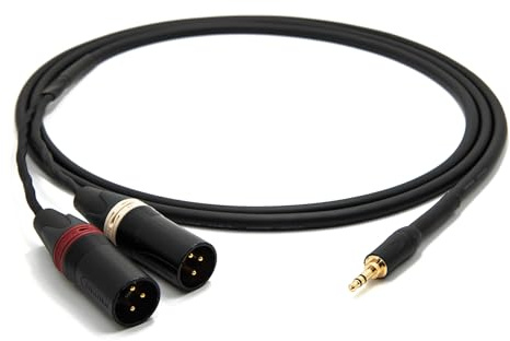 enoaudio Mogami 2534 Quad Câble Y Audio Professionnel | Amphenol Gold 3,5mm mini jack TRS – Neutrik XLR mâle (L,R) | HiFi - 1,0 m
