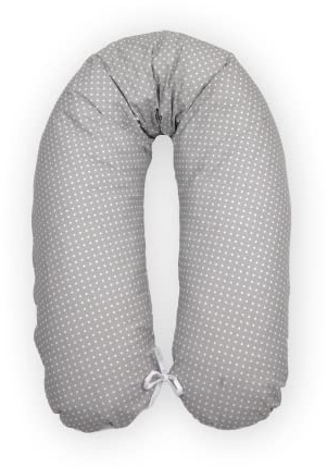 LOOLAY® Bezug für Stillkissen XXL Baby Lagerungskissen Seitenschläferkissen 170cm Muster: Mini Pünktchen grau