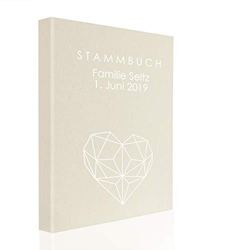 Hochzeitideal – Personalisiertes Stammbuch der Familie Nr. 146 Creme DIN A5 - Buchbinderleinen Stammbuch Hochzeit - Familienbuch Standesamt mit 4-Fach Ringmechanik & 3 Klarsichthüllen