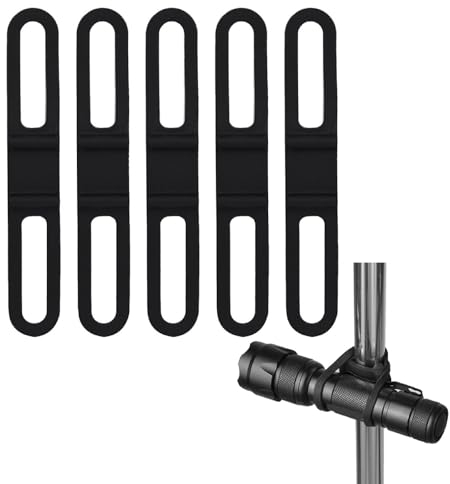 Telituny 5 Stück Fahrrad Silikonband, Fahrrad-Silikonband Mehrzweck Elastische Fahrradlicht Halterung Bandage zum Halten Taschenlampe Handy Navigation MP3 und Wasserflasche