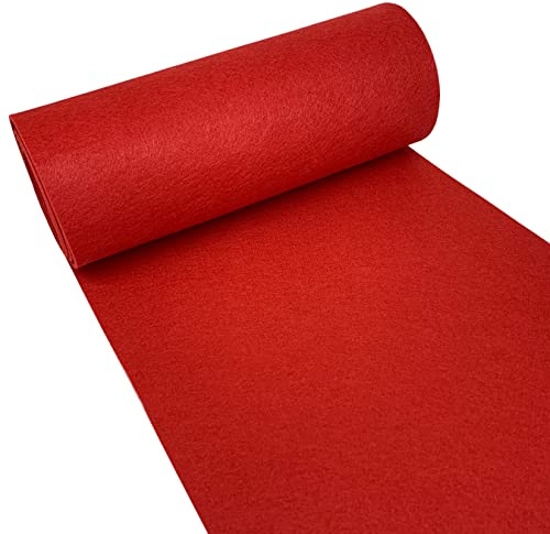aufodara Tela de Fieltro 30cm x 250cm x 3mm Rollo de Fieltro de Poliéster para Manteles Fieltro, Bolsa de Fieltro, Manualidades de Costura, Patchwork, Jardín Disco de Mantillo Fieltro (Rojo)