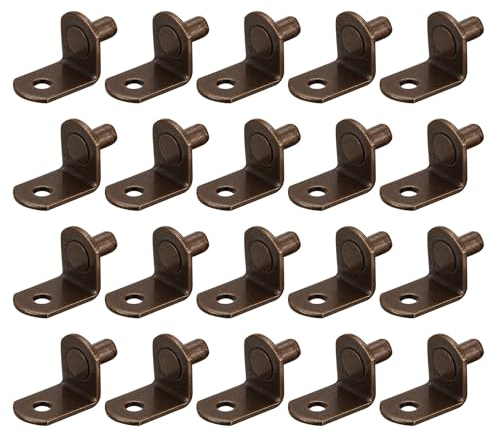 QUARKZMAN Regalstützstifte, 60 Stück 6mm (1/4) L-förmige Stützwinkelstifte Regalstift mit Loch für Möbel, Schränke, Schrankregale, Kupferton