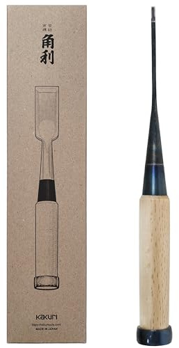 KAKURI Japanese Wood Chisel 1/8 (3mm), Hand-Forged White Steel #2 Blade | Professional Oire Nomi Bench Chisel for Woodworking, Mortise & Tenon Joinery, Carving – White Oak Handle, Made in Japan