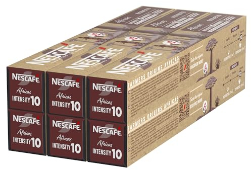 NESCAFÉ Farmers Origins Africas Ristretto 6 x 10 Capsules de café - Approuvé pour les machines NESPRESSO