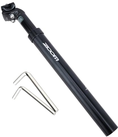 Yongness Spring Federsattelstütze mit 31,6mm Durchmesser Gefederte Aluminium Sattelstütze mit Einer Länge von 350 mm Fahrradsattelstütze mit Federung für MTB und Citybikes (schwarz)