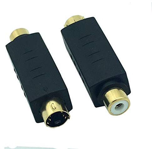 Louttary S- Video Macho a Composite Adaptador Video Convertidor De Enchufe, Mini Din 4 Pin Extensión del Acoplador Adaptador De Conector