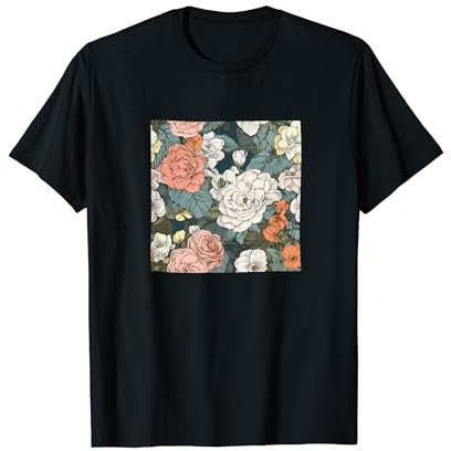 Begonie Floral Blumen Muster Grafik T-Shirt