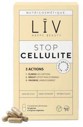 LÏV Happy Food - STOP CELLULITE, 1 Mois, Raffermit la peau, Probiotique