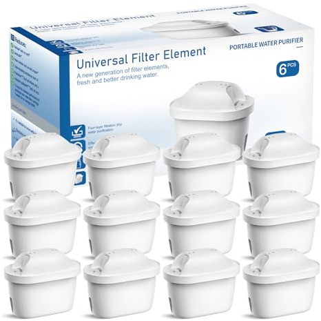 WaterJingYi Water Filter Cartridges Compatible with Brita® Maxtra Pro® All-in-1 and Maxtra+® Plus,Replacement for Brita® Marella® Jug Kettle and Tank, Reduce PFAS, PFOA/PFO, 12 Pack