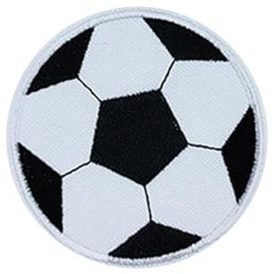 Bügelflicken Zum Aufbügeln - Fußball Klein, Patches, Bügelvlies, Bügelbilder Sticker für Jeans, Kleidung, Lochreparatur und Dekoration (6,8 x 6,8 cm)