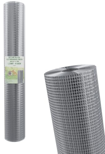Rete Metallica Zincata Altezza 50 Cm Maglia Da 12.7 Mm Lunghezza 25 M Elettrosaldata Per Recinzione Reti Per Animali Piccoli Pollaio Pollame Piante Recinzioni Coniglio Giardino (0.5 x 25 M | 12.7 mm)