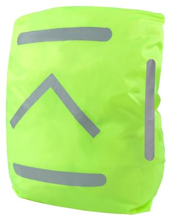 CampTeck U7283 High Visibility Elasticated Rucksack Rain Cover Waterproof Neon Backpack Rain Cover (25-40L volume) with Hi Viz Reflective Strips - Neon Green