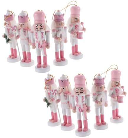 Garneck 10 Pezzi arredamento schiaccianoci in legno pupazzi natalizi albero natale decorazioni per albero di natale schiaccianoci ghirlanda di legno bomboniera natalizia