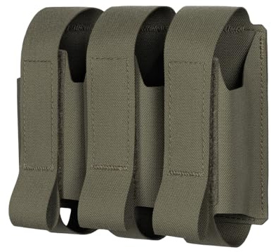 M-Tac Taktische Granatentasche für 3 VOG-25 Granaten – MOLLE-kompatible Munitionstasche aus Cordura Squadron, Laser-Cut-System, Militär Ausrüstung für Airsoft, Paintball, Ranger Green