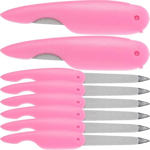 PartyKindom Kleiner Nagelfeile Faltbar aus Metall und Abs mit Doppelseitigen Nagelfeilenstreifen 8 Stück Nagelfeilenset für Maniküre und Pediküre zu Hause oder Nagelstudio