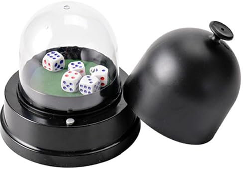 Dices Cup Dices Tray Automatic Dices Roller Cup con 5 dadi & copertura elettronica dadi Roller Cup Party Roller automatico Roller Roller automatico (nero)
