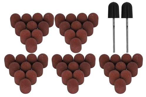 Watris Veiyi 50 stycken slipkapslar nagelfräsar, 120# sliphylsor nagelfräsfästen, 15 × 10 mm slipning för bearbetning av spikar