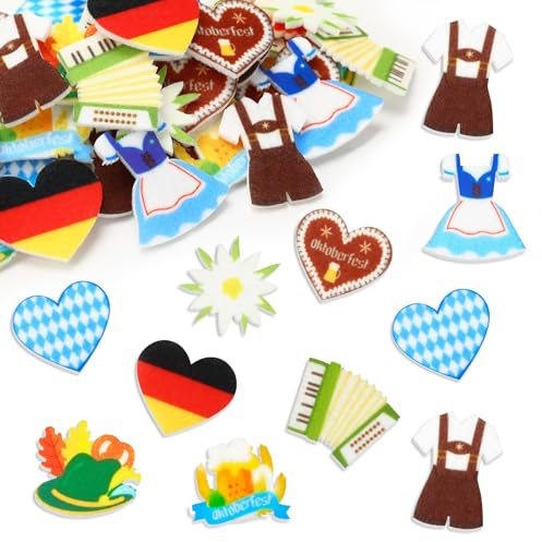 UPINS Oktoberfest Tischdeko, 90 Stück Oktoberfest Streudeko Filz Oktoberfest Deko Tisch Bayern Tischdeko für Oktoberfest Deko