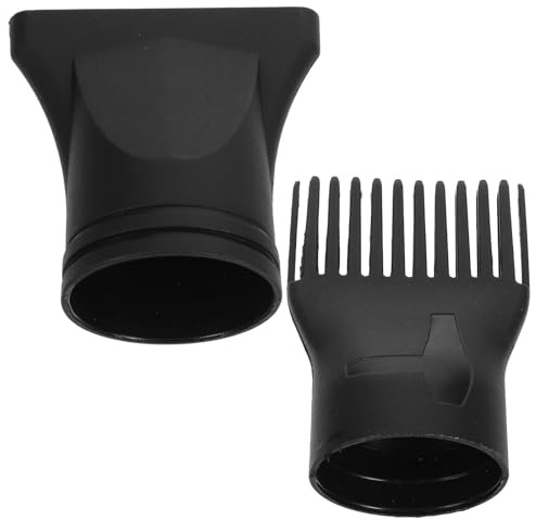 HONITANO 2 Pezzi Accessorio Diffusore per Asciugacapelli, Ugello di Ricambio Nero in Plastica, Resistente al Calore, per Styling Chioma in Salone e Uso Quotidiano
