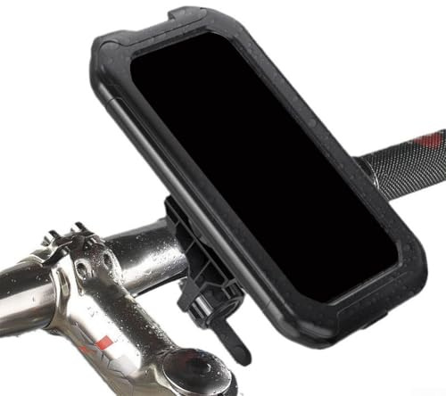 Soporte de teléfono para motocicleta para navegación Rotación de 360 ° Impermeable ABS+PET Marco con puerto de carga Adecuado para bicicletas eléctricas y entrega de alimentos Negro