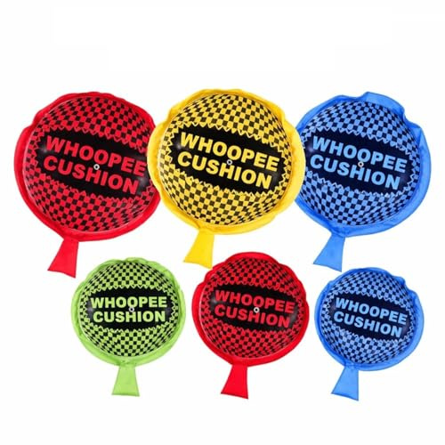 Transfree 6-Pack Self-Inflating Whoopee Cushions – Funny Fart Noise Prank Toys for Kids, Party Favor Gag Gifts, Hilarious Woopie Cushions for Boys & Girls Adults Birthday Goodie Bag Stuffers Blaster