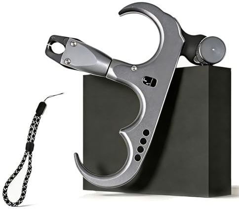 3-fingers Tumutlösare för Compoundbåge 360° Vridbar, Mekanisk och Elegant Design i Slitstarkt Aluminium, för Bågskytte-tävlingar för Ungdomar(Gray)