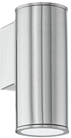 Eglo Lampada da Parete per Esterni Riga, 1 Luce, in Acciaio Inox, IP44. Argento