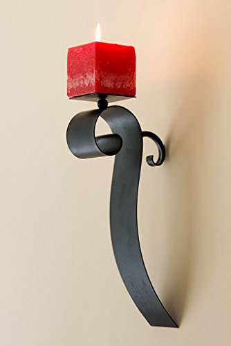 Rocca - Candelabro de pared de metal (31 cm), diseño antiguo