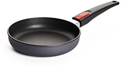 Woll Diamond Lite Flachpfanne - Induktiv -, Ø 20 cm, 5 cm hoch, mit abnehmbarem Stiel - Geeignet für alle Herdarten, Aluguss, Antihaft-Versiegelung, Anthrazit