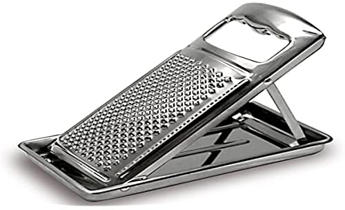 Motta 8682500 Grattugia in Acciaio Inossidabile con Raccoglitore con Manico, Cm 20 X 10.5 X 14 H