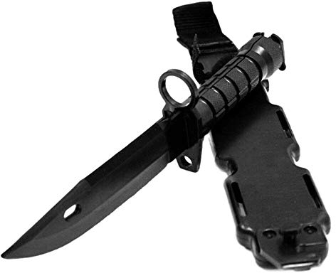 Rubber Johnnies Coltello da sopravvivenza Commando nero, non reale, plastica dura, accessorio per travestimenti, SAS, esercito, marina americana, travestimento
