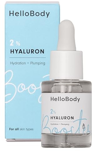 HelloBody 2% HYALURON Booster (15 ml) – Hyaluron Serum für intensive Feuchtigkeit – Bekämpft Falten, reguliert Feuchtigkeitsspeicherung und unterstützt die Hautbarriere