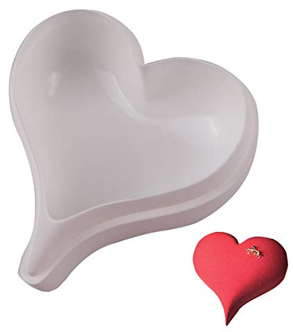 WonDerfulC Heart Mousse Cake Silicone Mould DIY 3D Cake Candle Cuffins Jelly Ice Tube Tray Baking Moulds Glycerin Soap Bar Silicone Mold Pan (Pointed Heart)