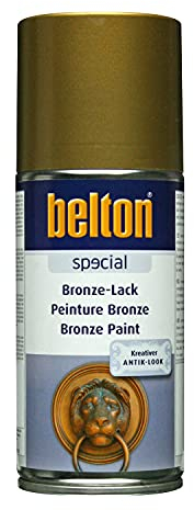 belton Bronze-Spray, 150 ml, dekorativer Sprühlack zum Basteln und Verzieren, einzigartiger Antik-Look für Innen und Außen (Gold)