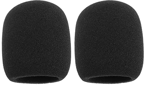 eMagTech Lot de 2pcs Filtres Anti-Pop pour Microphone SM58 Compatible avec Shure SM58 PGA48-XLR PGA48 SM58 Beta58A SM48 SM58-S SM58-CN Micro Type Boule 7.6x6.5cm, Noir